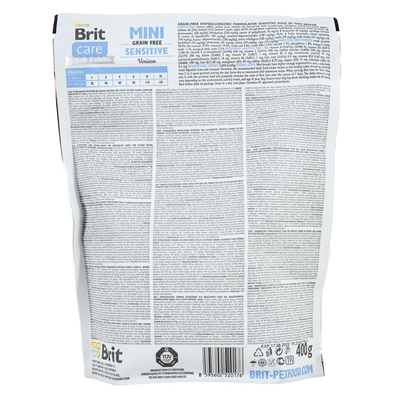 Сухий корм для собак Brit Care Mini GF Sensitive 400 г - оленина