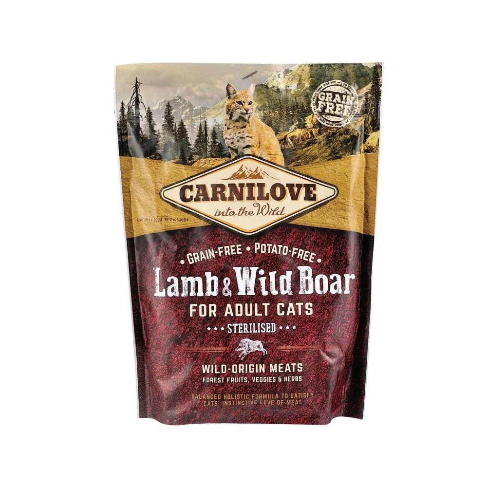 Сухий корм для котів Carnilove Lamb & Wild Boar Sterilised 400 г - ягня та кабан Сухий корм для котів Carnilove Lamb & Wild Boar Sterilised 400 г - ягня та кабан
