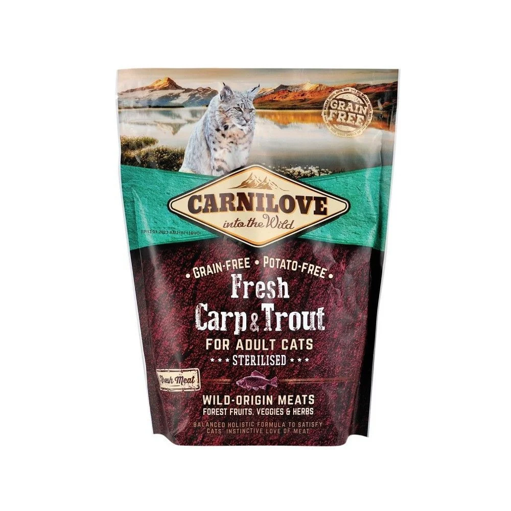 Сухой корм для кошек Carnilove Fresh Carp & Trout Sterilised 400 г — рыба Сухой корм для кошек Carnilove Fresh Carp & Trout Sterilised 400 г — рыба