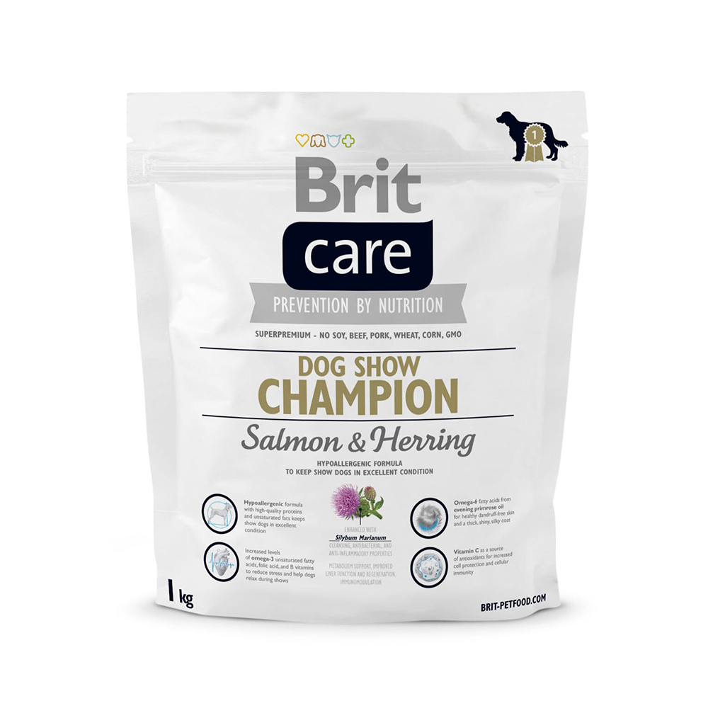 Сухий корм для виставкових собак всіх порід Brit Care Dog Show Champion 1 кг (лосось та оселедець) Сухий корм для виставкових собак всіх порід Brit Care Dog Show Champion 1 кг (лосось та оселедець)