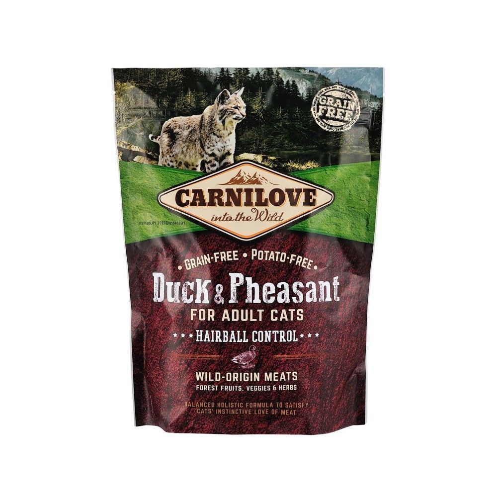 Сухой корм для кошек Carnilove Duck & Pheasant Hairball Control 400 г - утка и фазан Сухой корм для кошек Carnilove Duck & Pheasant Hairball Control 400 г - утка и фазан