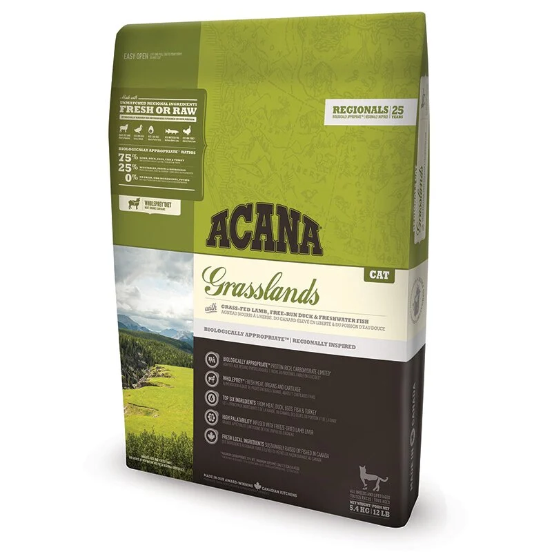 Сухой корм для взрослых кошек Acana Grasslands 5,4 кг - ассорти Сухой корм для взрослых кошек Acana Grasslands 5,4 кг - ассорти