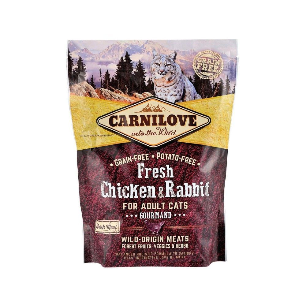 Сухой корм для кошек Carnilove Fresh Chicken & Rabbit Gourmand 400 г — курица и кролик Сухой корм для кошек Carnilove Fresh Chicken & Rabbit Gourmand 400 г — курица и кролик