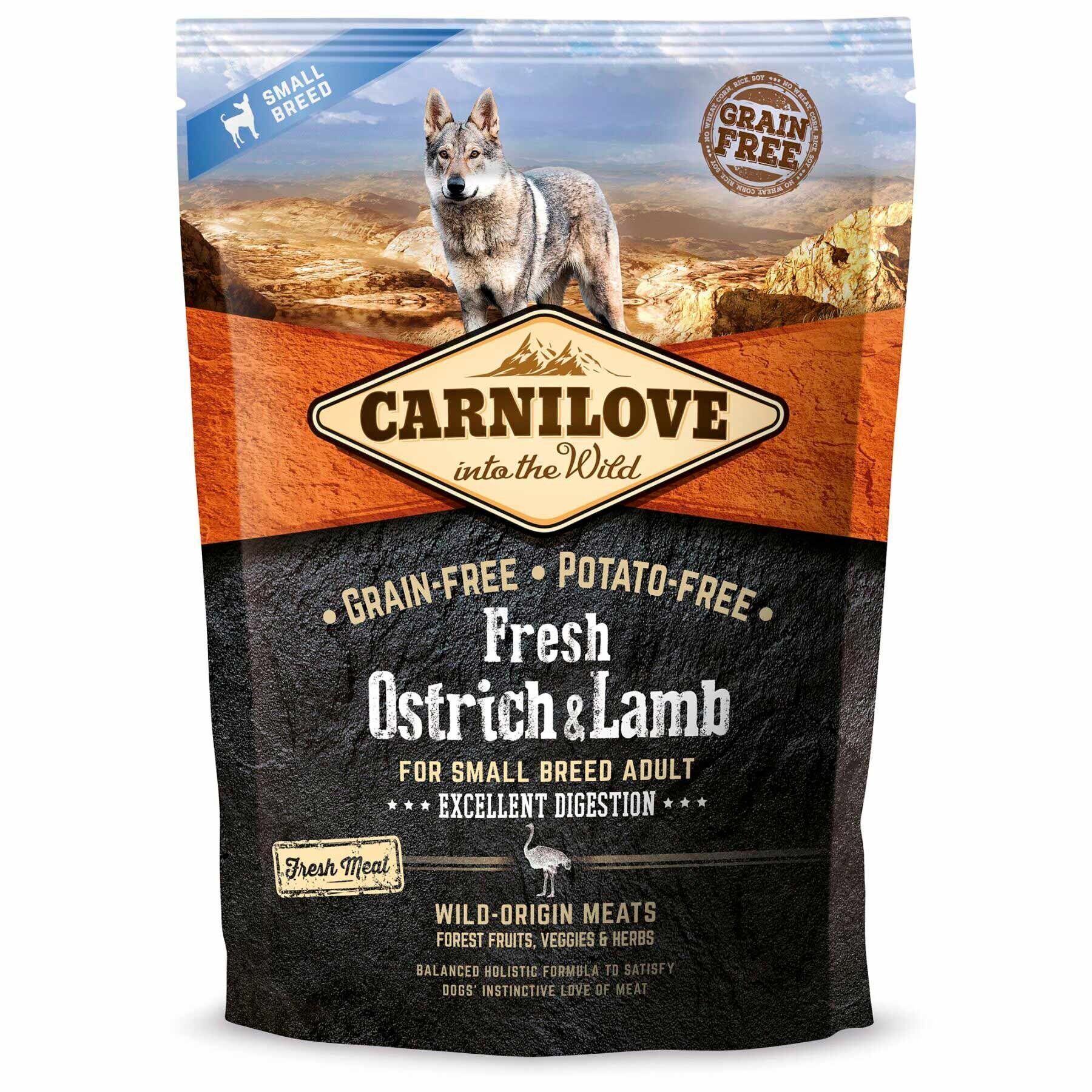 Сухой корм для собак Carnilove Fresh Small Breed Adult 1,5 кг - страус и ягненок Сухой корм для собак Carnilove Fresh Small Breed Adult 1,5 кг - страус и ягненок