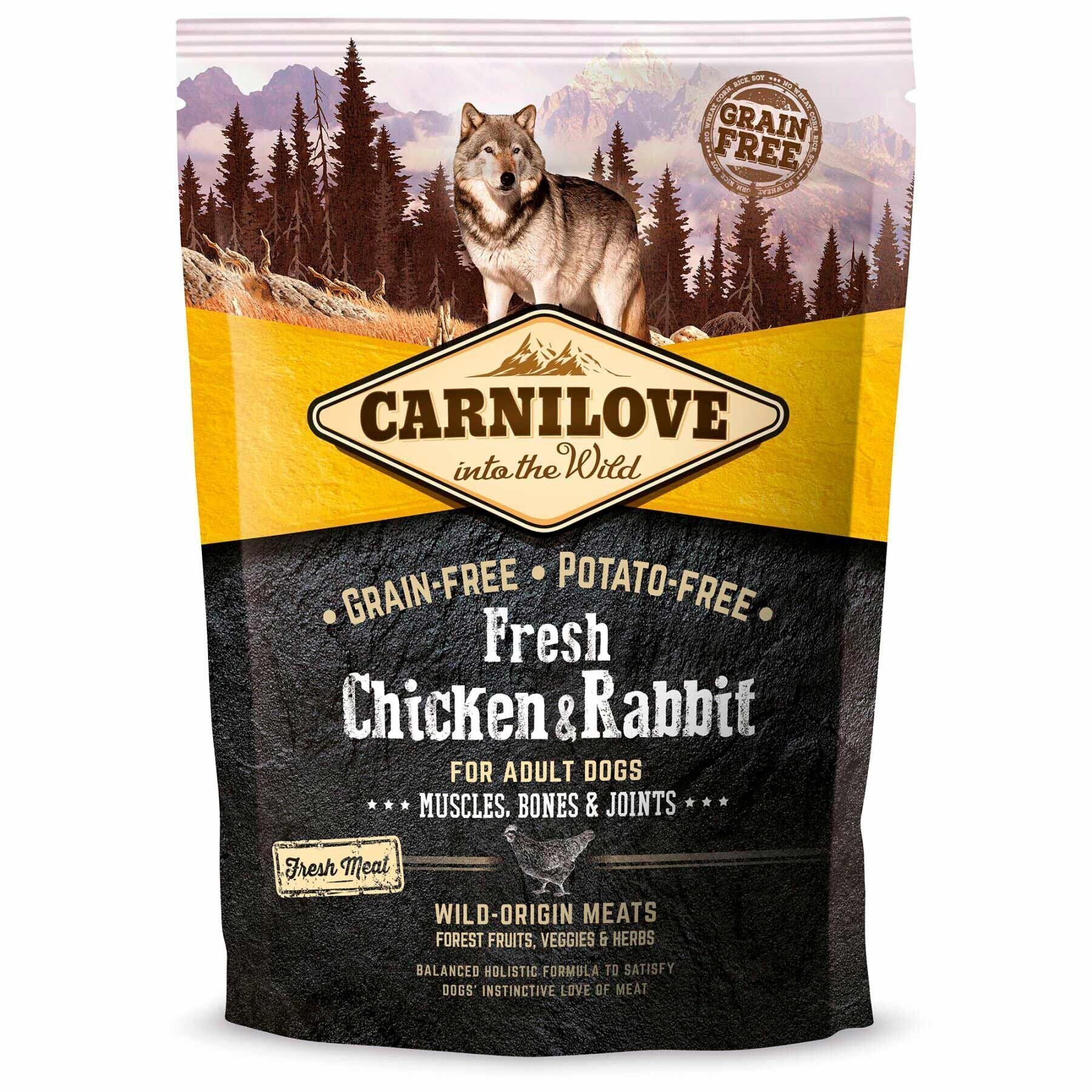 Сухий корм для собак Carnilove Fresh All Breed Adult 1,5 кг - курка та кролик Сухий корм для собак Carnilove Fresh All Breed Adult 1,5 кг - курка та кролик