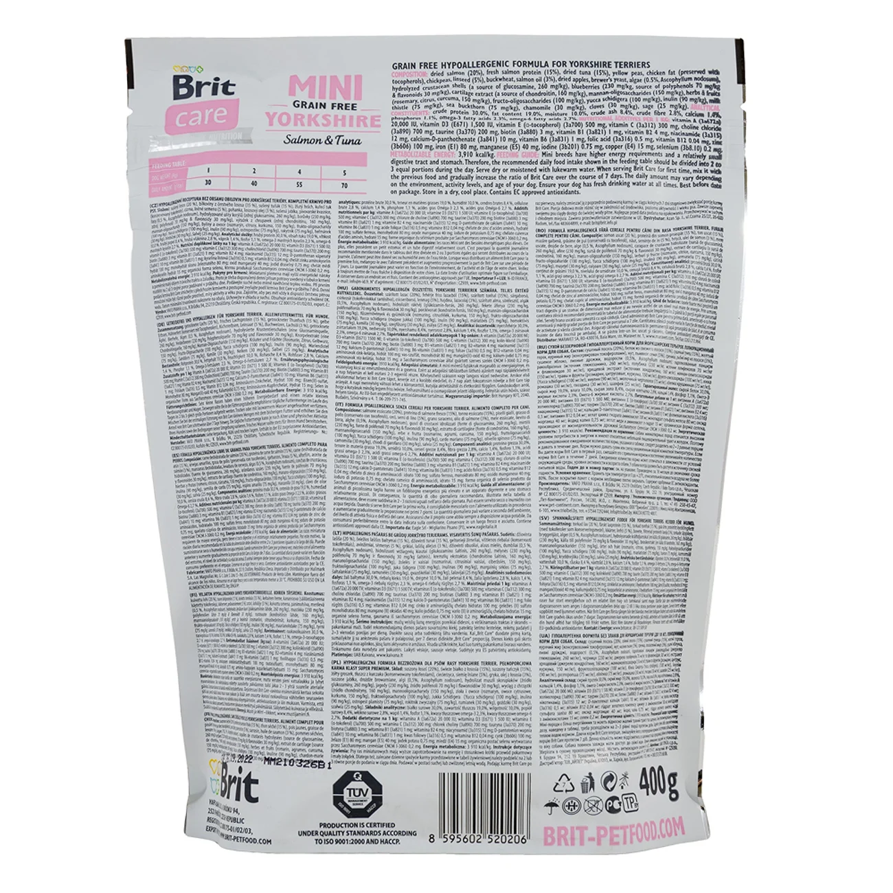 Cухий корм для собак Brit Care Mini GF Yorkshire 400 г - лосось та тунець
