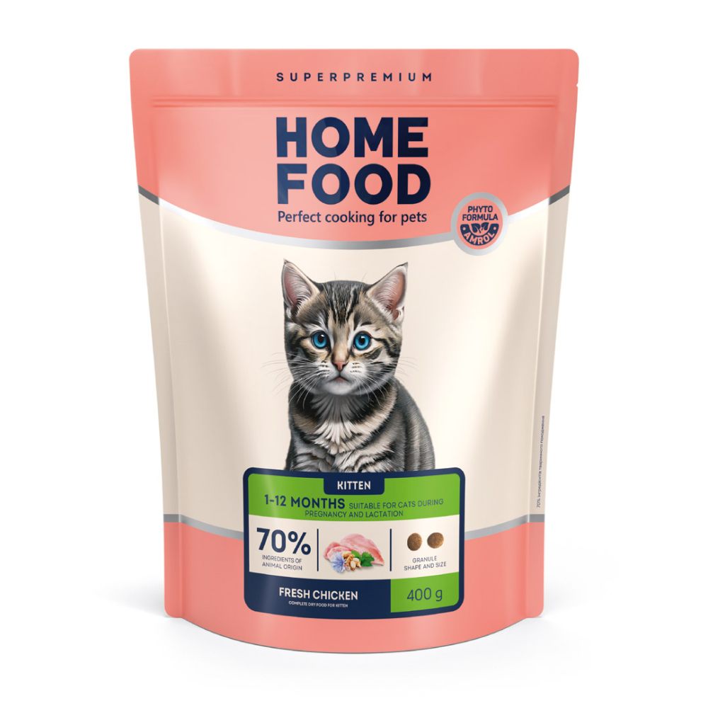 Сухой корм для котят Home Food Kitten 400 г - курица