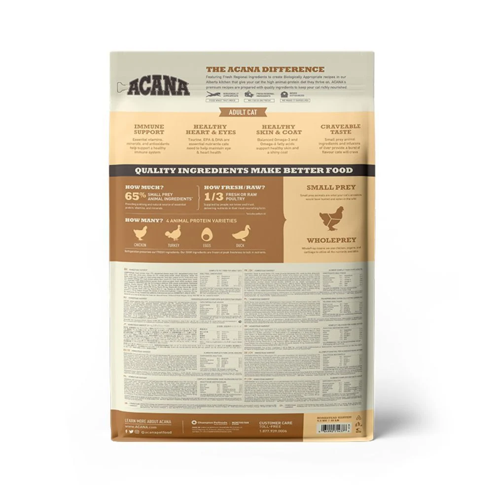 Сухой корм для кошек Acana Homestead Harvest 4,5 кг - курица и индейка Сухой корм для кошек Acana Homestead Harvest 4,5 кг - курица и индейка