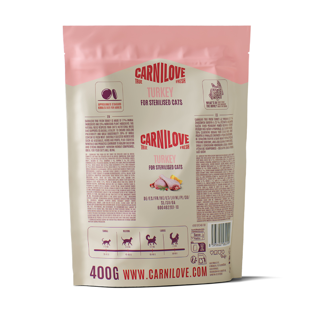 Сухий корм для котів Carnilove True Fresh Sterilised 400 г - індичка Сухий корм для котів Carnilove True Fresh Sterilised 400 г - індичка