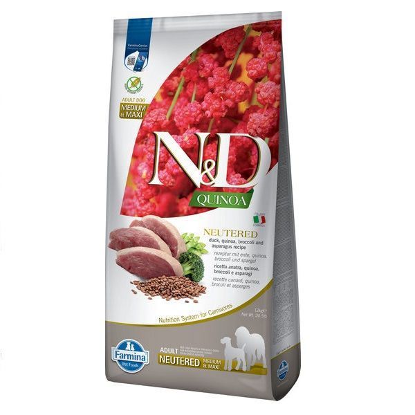 Сухой корм для собак Farmina N&D Neutered 12 кг - утка, киноа, брокколи и спаржа Сухой корм для собак Farmina N&D Neutered 12 кг - утка, киноа, брокколи и спаржа