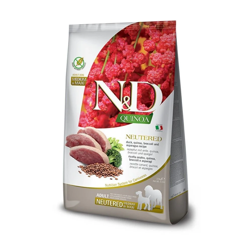 Сухой корм для собак Farmina N&D Neutered 2,5 кг - утка, киноа, брокколи и спаржа
