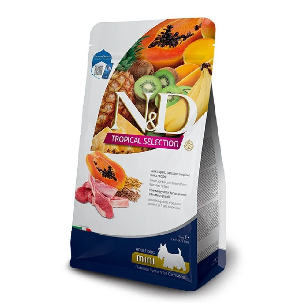 Сухий корм для собак Farmina N&D Tropical Selection 1,5 кг - ягня та фрукти Сухий корм для собак Farmina N&D Tropical Selection 1,5 кг - ягня та фрукти