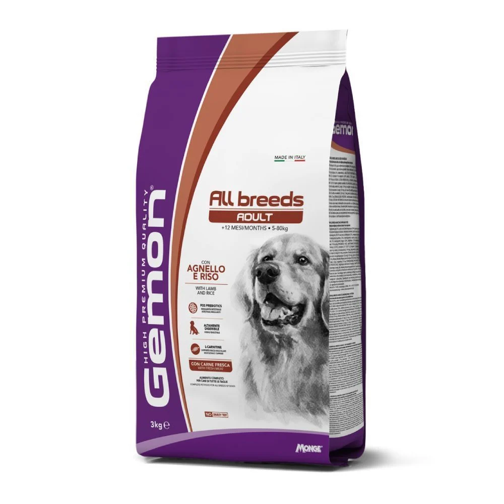 Сухий корм для собак Gemon All Breeds Adult 3 кг - ягня та рис Сухий корм для собак Gemon All Breeds Adult 3 кг - ягня та рис