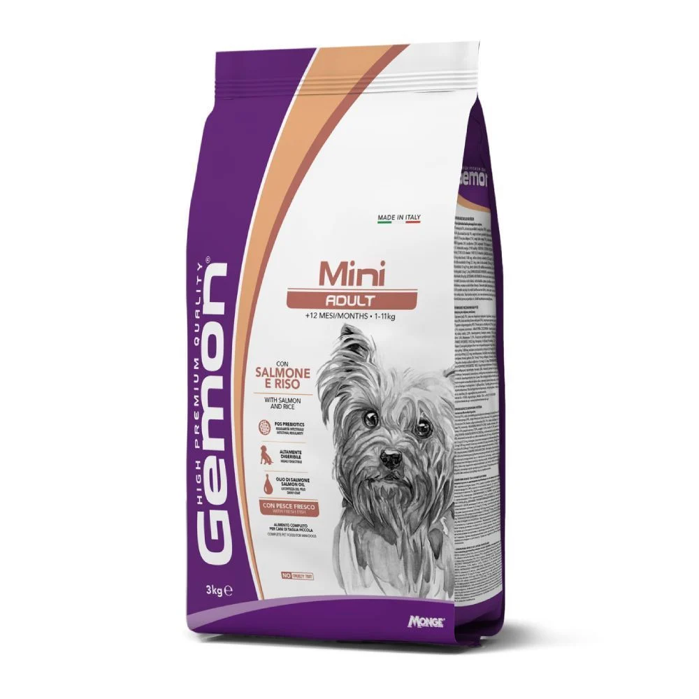 Сухий корм для собак Gemon Mini Adult 3 кг - лосось та рис Сухий корм для собак Gemon Mini Adult 3 кг - лосось та рис