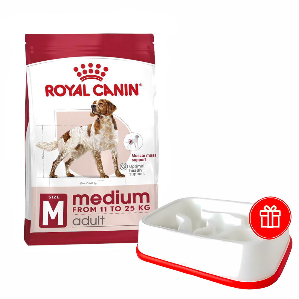 Сухий корм для собак Royal Canin Medium Adult 4 кг + годівниця у подарунок