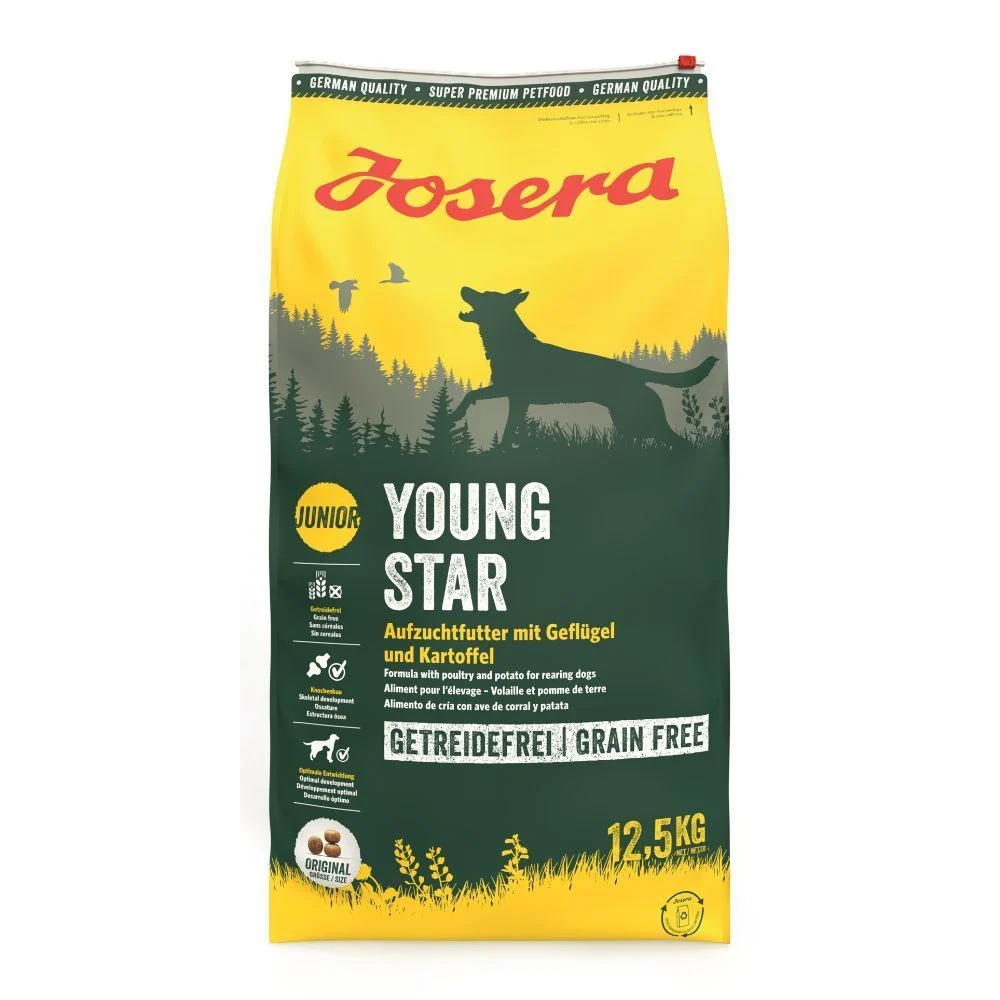 Сухой корм для щенков Josera Young Star 12,5 кг - домашняя птица и картофель Сухой корм для щенков Josera Young Star 12,5 кг - домашняя птица и картофель