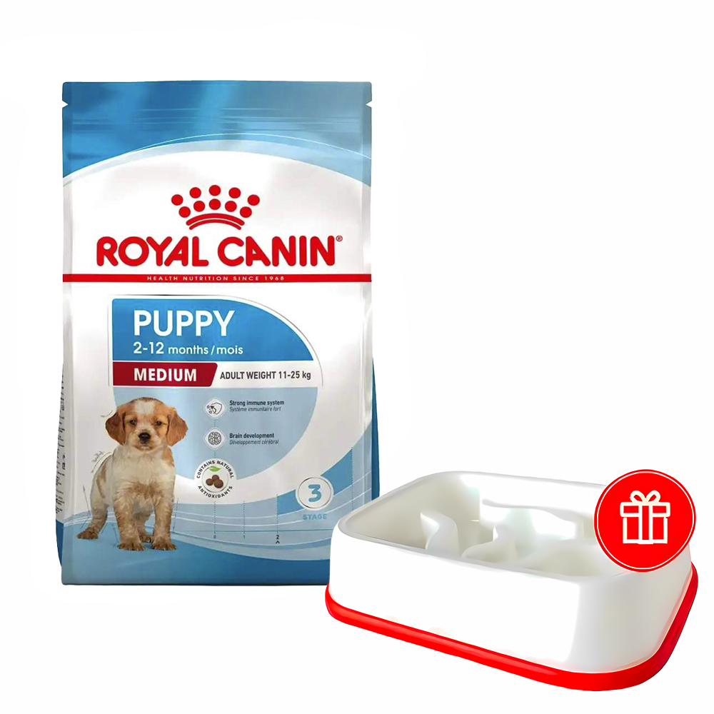 Сухий корм для цуценят Royal Canin Medium Puppy 4 кг + годівниця у подарунок