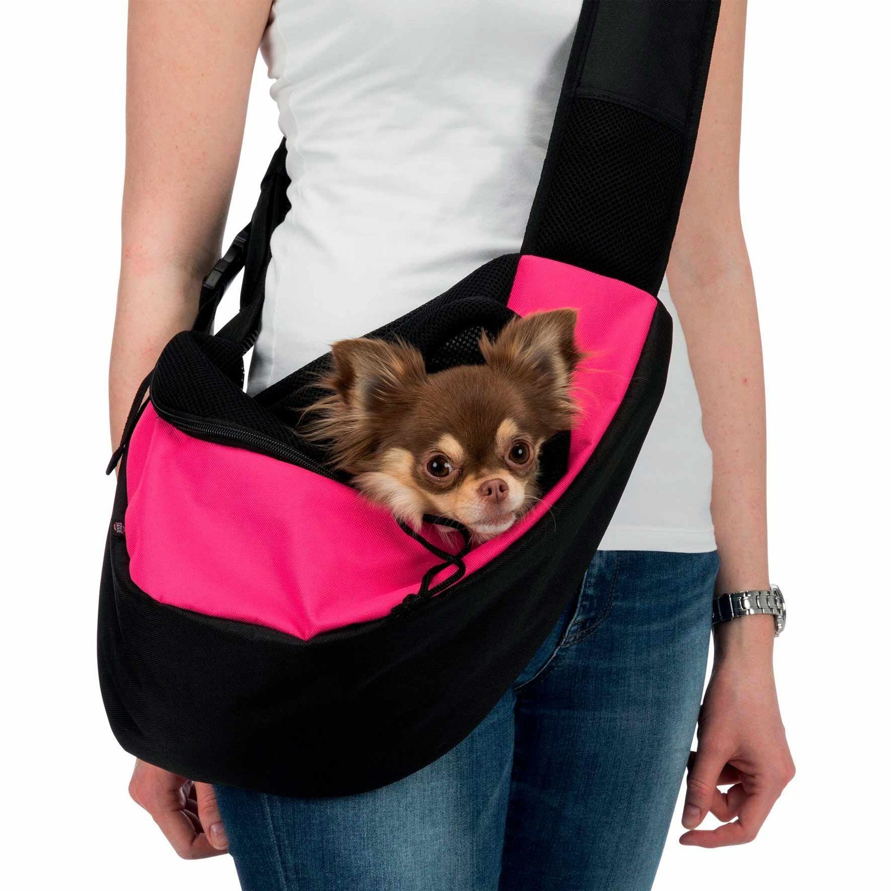 Сумка-переноска для собак и кошек весом до 5 кг Trixie «Sling Front Carrier» 50 x 25 x 18 см (розовая) Сумка-переноска для собак и кошек весом до 5 кг Trixie «Sling Front Carrier» 50 x 25 x 18 см (розовая)