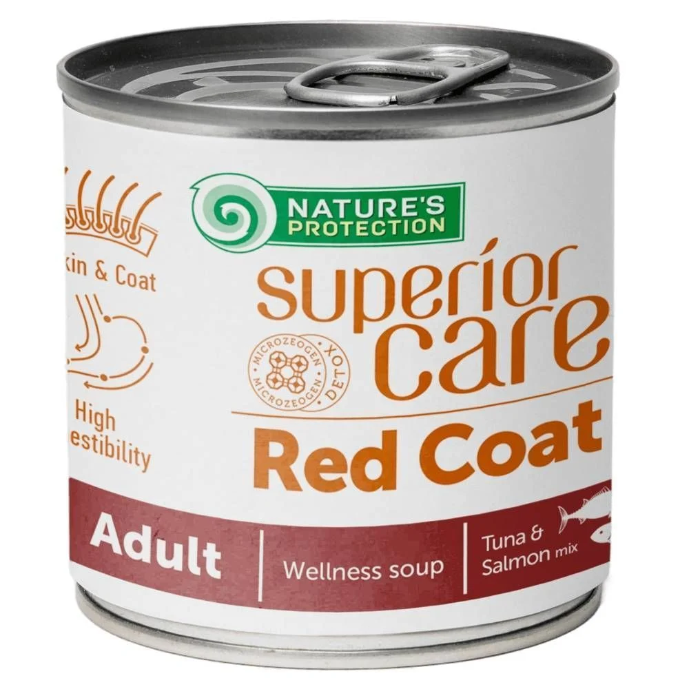 Суп для собак Nature's Protection Superior Care Red Coat Adult 140 г - лосось и тунец Суп для собак Nature's Protection Superior Care Red Coat Adult 140 г - лосось и тунец