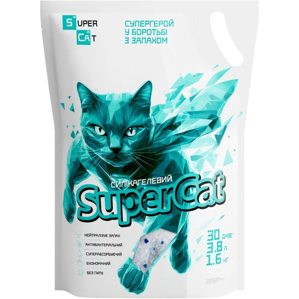 SuperCat силикагелевый наполнитель 1,6 кг - без аромата SuperCat силикагелевый наполнитель 1,6 кг - без аромата