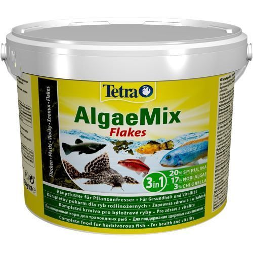 Сухий корм для рослиноїдних акваріумних риб Tetra Algae Mix 10 л - пластівці Сухий корм для рослиноїдних акваріумних риб Tetra Algae Mix 10 л - пластівці