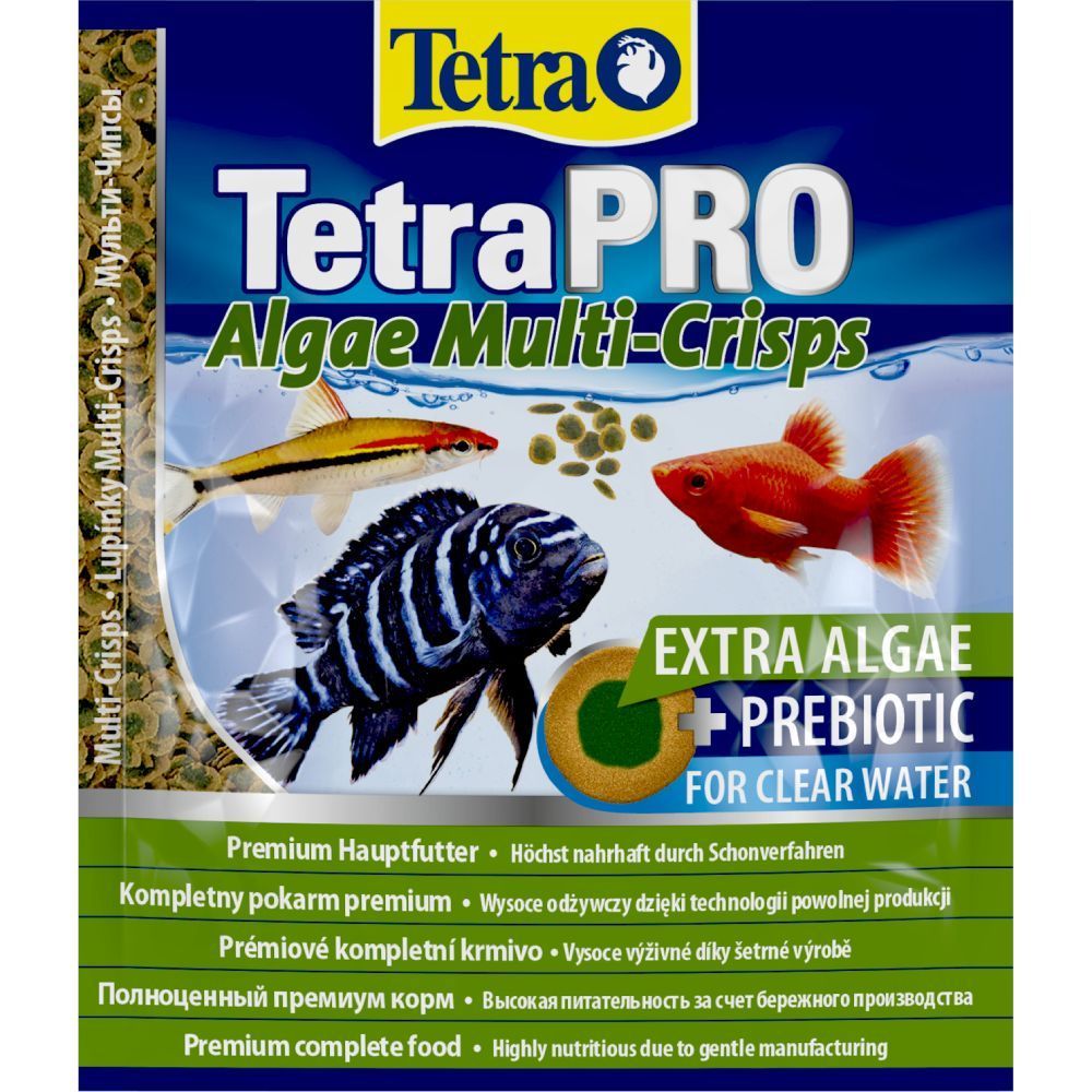 Сухий корм для всеїдних тропічних акваріумних риб Tetra Pro Algae 12 г - чипси Сухий корм для всеїдних тропічних акваріумних риб Tetra Pro Algae 12 г - чипси
