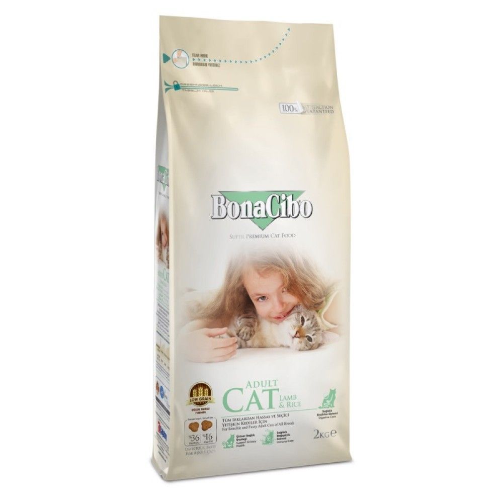 Сухий корм для котів BonaCibo Adult Cat 2 кг - ягня та рис Сухий корм для котів BonaCibo Adult Cat 2 кг - ягня та рис