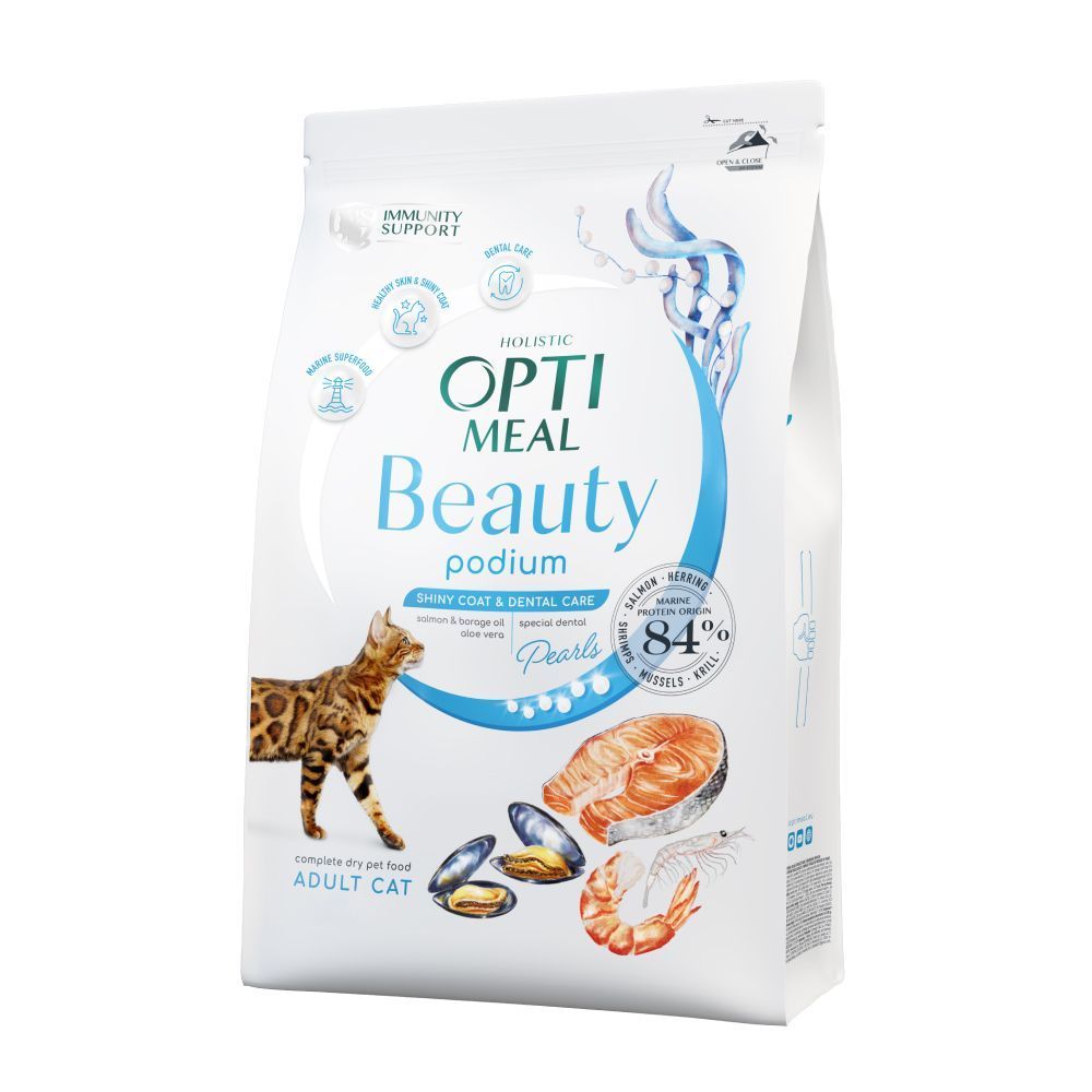 Сухой корм для кошек Optimeal Beauty Podium 4 кг - морепродукты Сухой корм для кошек Optimeal Beauty Podium 4 кг - морепродукты