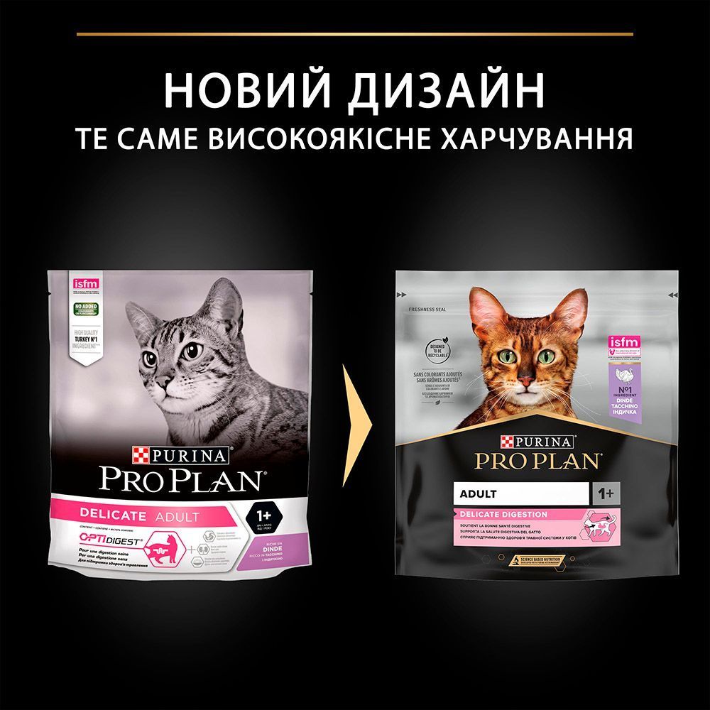 Сухий корм для котів Pro Plan Adult Delicate Digestion 400 г - індичка