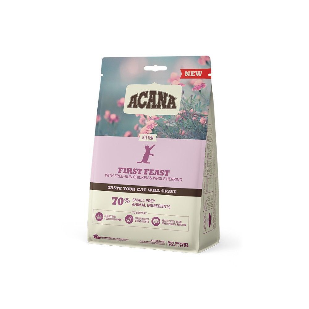 Сухий корм для кошенят Acana First Feast Kitten 340 г - курка та оселедець Сухий корм для кошенят Acana First Feast Kitten 340 г - курка та оселедець