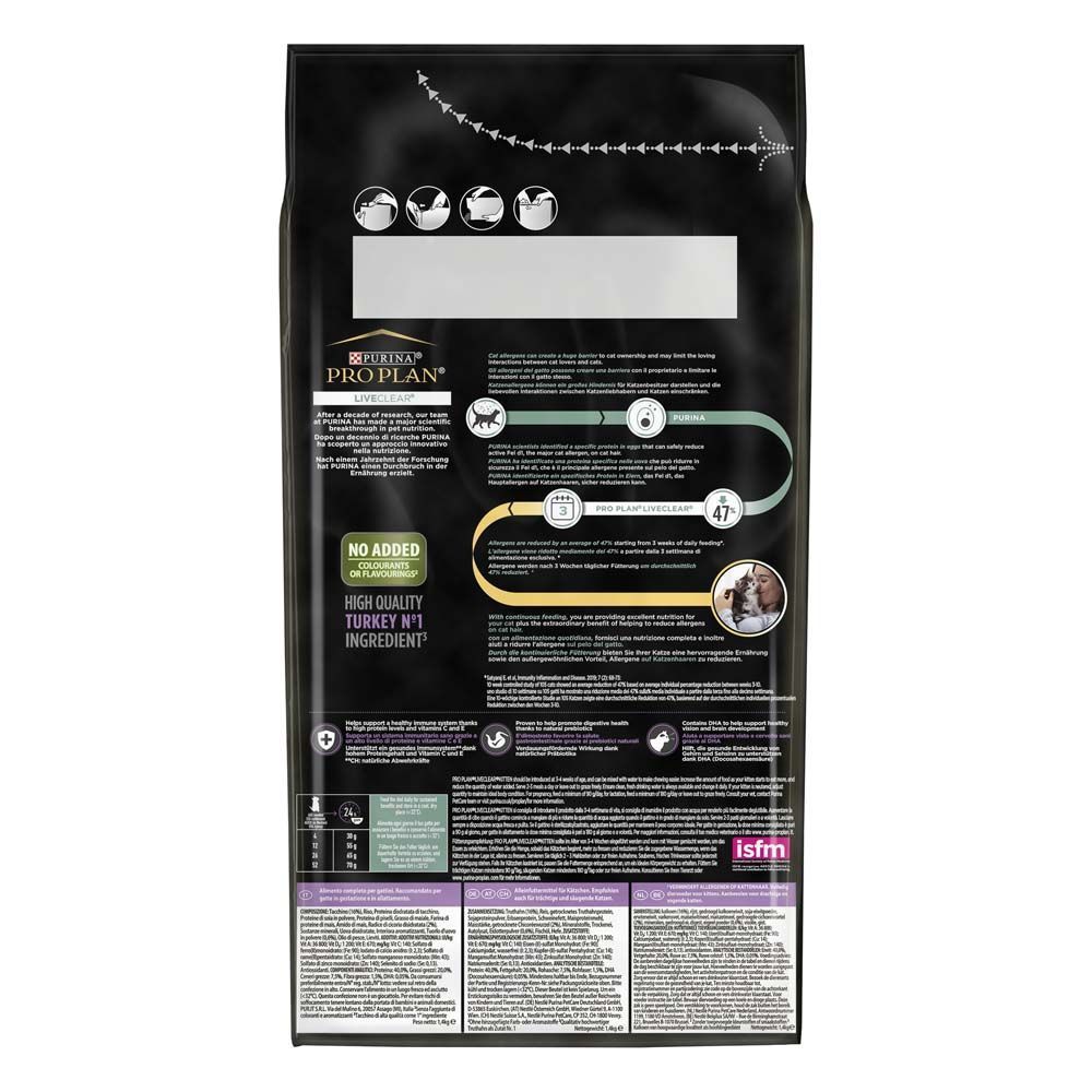 Сухой корм для котят Pro Plan LiveClear Kitten 1,4 кг - индейка Сухой корм для котят Pro Plan LiveClear Kitten 1,4 кг - индейка