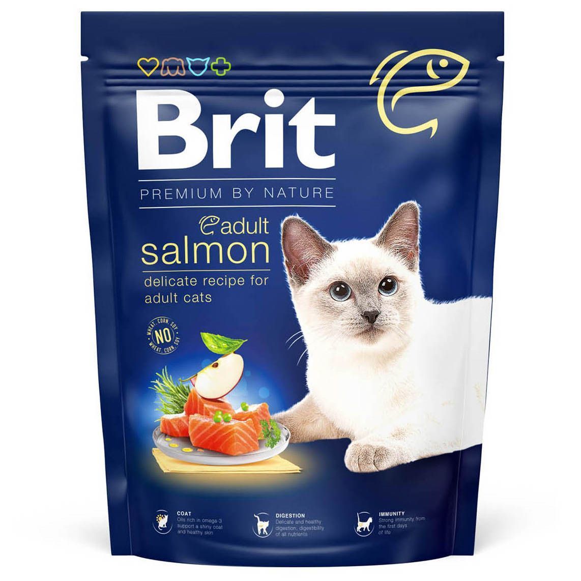Сухий корм для котів Brit Premium by Nature Adult 300 г - лосось Сухий корм для котів Brit Premium by Nature Adult 300 г - лосось