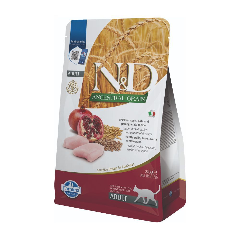 Сухой корм для кошек Farmina N&D Ancestral Grain Adult 300 г - курица, спельта, овес и гранат