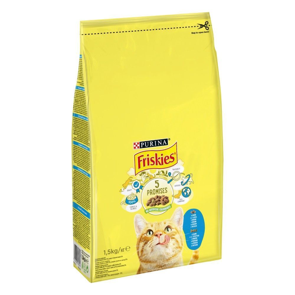 Сухий корм для котів Friskies 5 Promises 1,5 кг - лосось та овочі