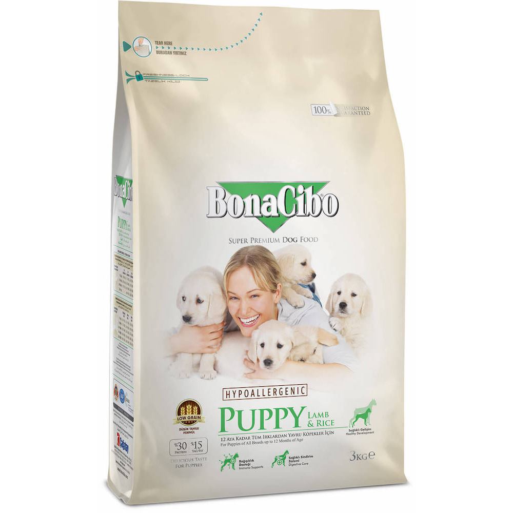 Сухий корм для цуценят BonaCibo Puppy 3 кг - ягня та рис