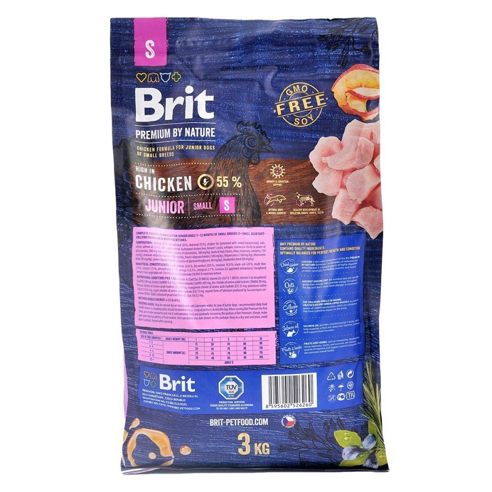 Сухий корм для цуценят Brit Premium Dog Junior S 3 кг - курка