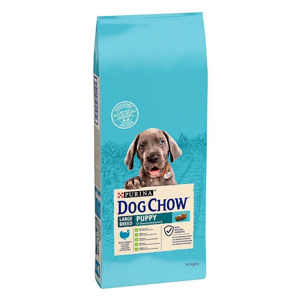 Cухий корм для цуценят Dog Chow Puppy Large Breed 14 кг - індичка