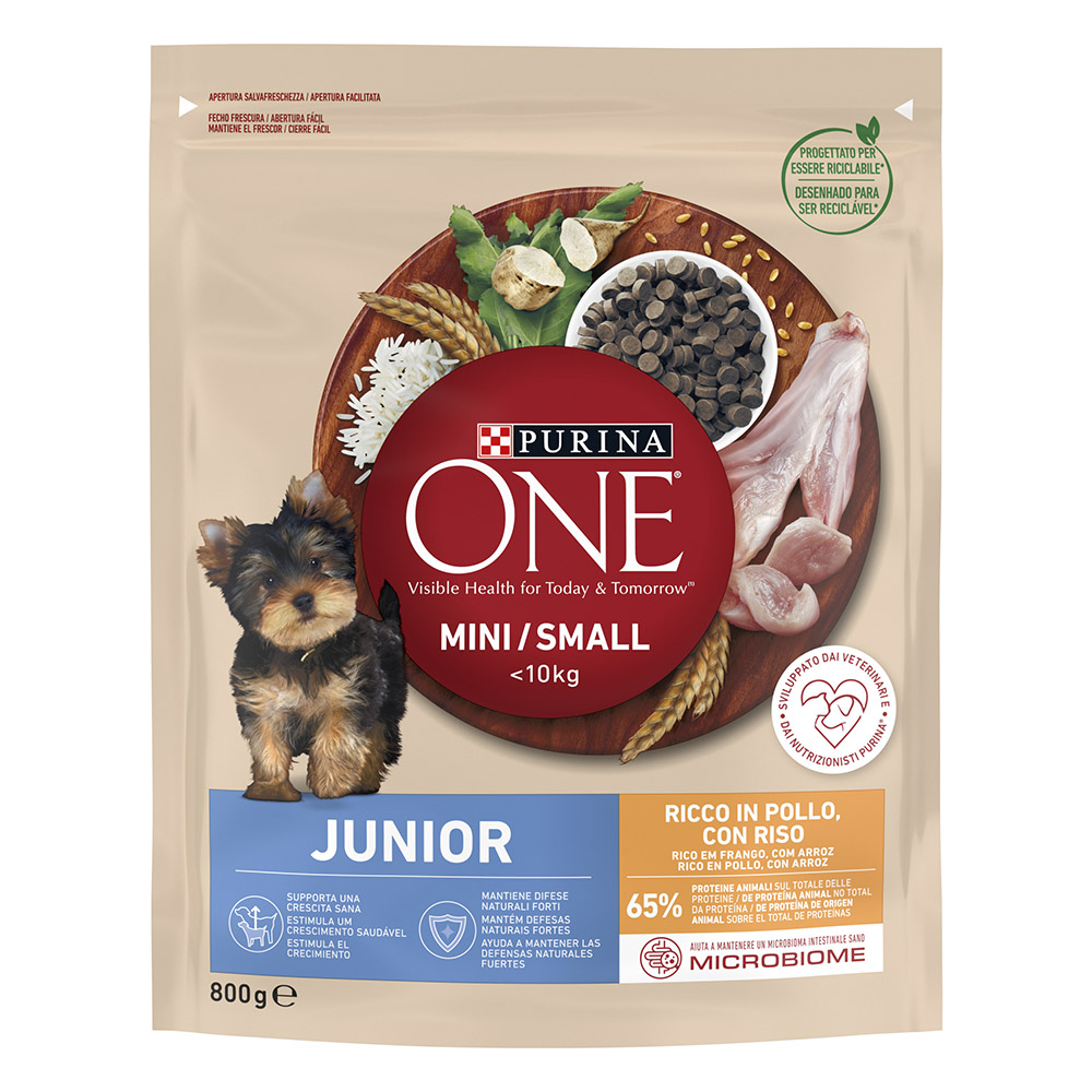 Сухой корм для щенков мелких пород Purina One Mini Junior 800 г (курица и рис) Сухой корм для щенков мелких пород Purina One Mini Junior 800 г (курица и рис)