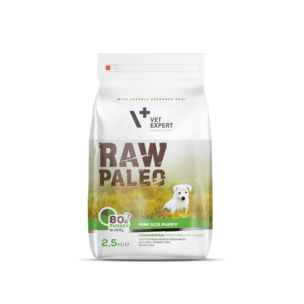 Сухой корм для щенков мелких пород Raw Paleo Puppy Mini Turkey 2,5 кг (индейка)