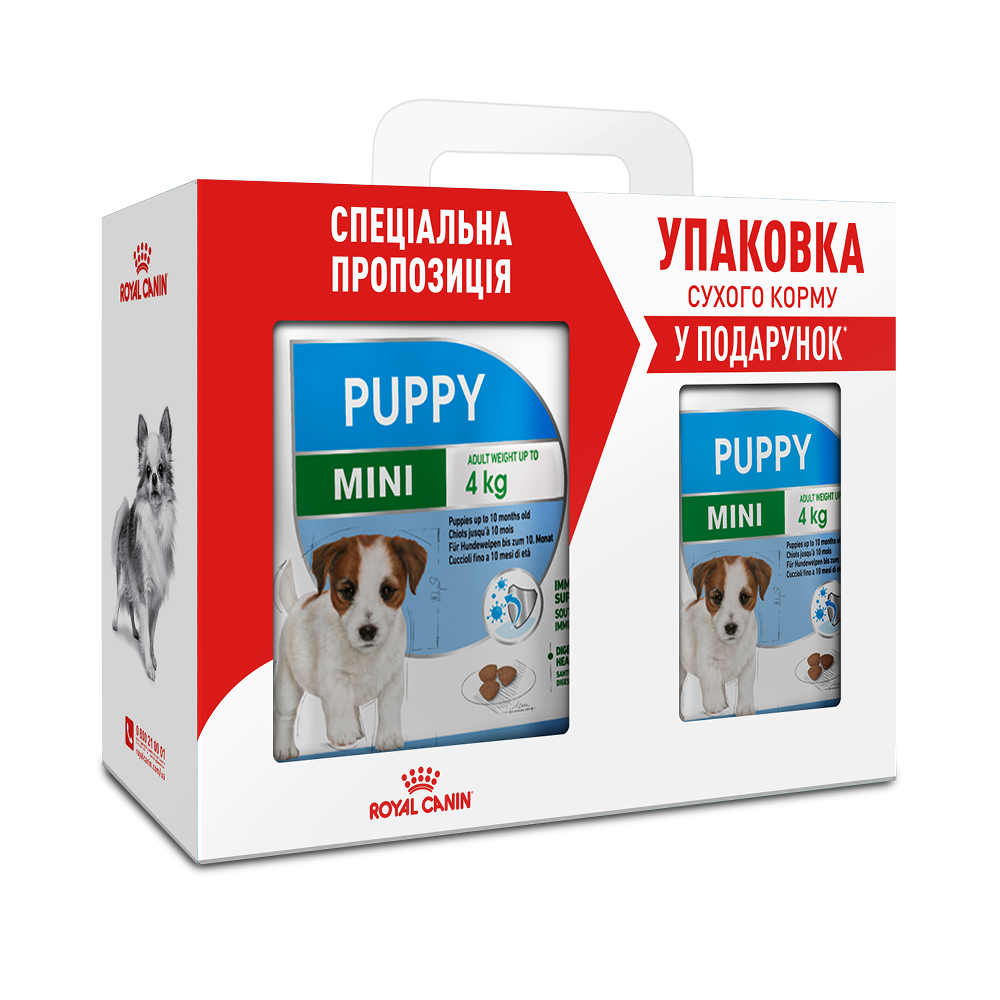 Сухий корм для цуценят Royal Canin Mini Puppy 2 кг + 800 г