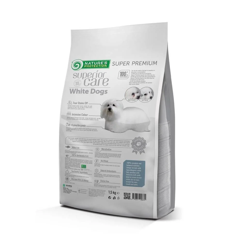 Сухий корм для собак Nature's Protection Superior Care White Dogs Grain Free Adult Small & Mini Breeds 1,5 кг - біла риба Сухий корм для собак Nature's Protection Superior Care White Dogs Grain Free Adult Small & Mini Breeds 1,5 кг - біла риба