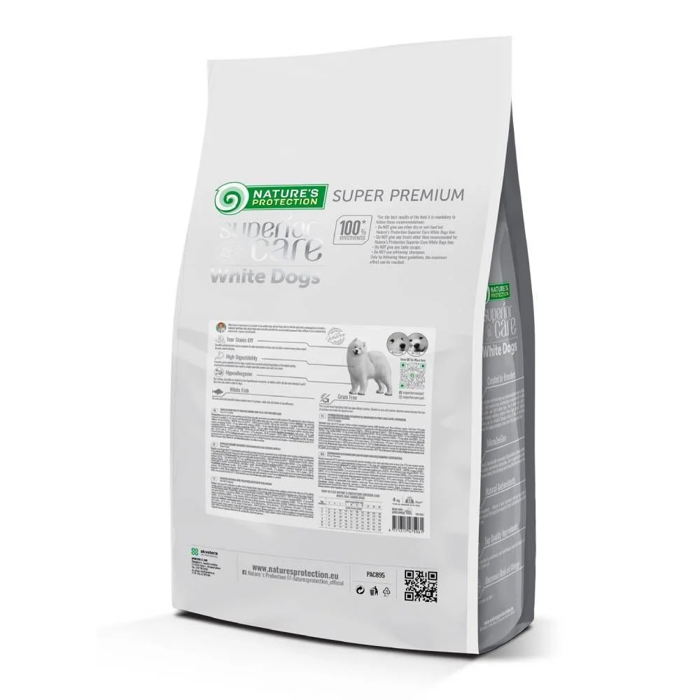 Сухий корм для цуценят Nature's Protection Superior Care White Dogs Grain Free Junior 4 кг - біла риба
