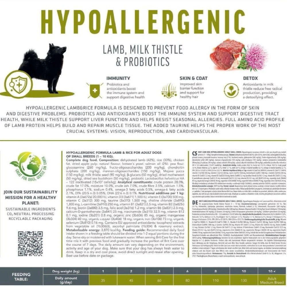 Cухий корм для собак Brit Care Hypoallergenic Adult Small Breed 1 кг - ягня