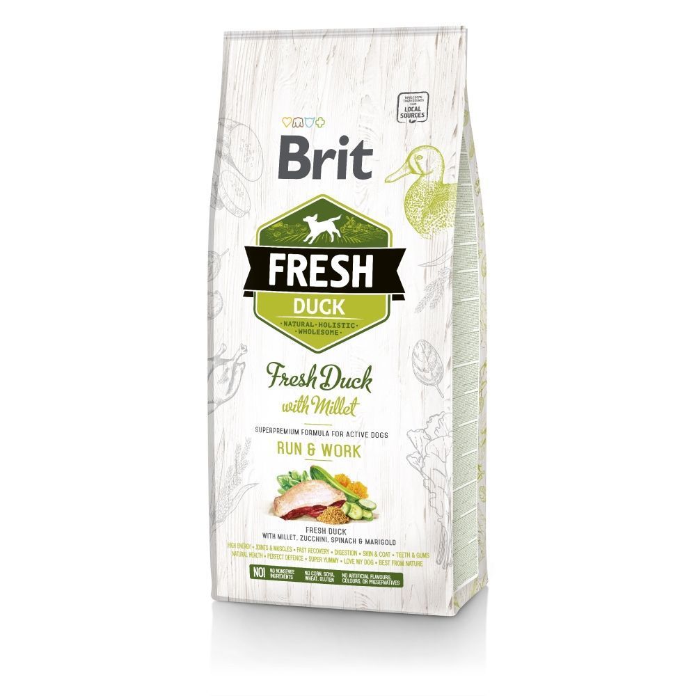 Сухой корм для собак Brit Fresh Active Run and Work 12 кг - утка