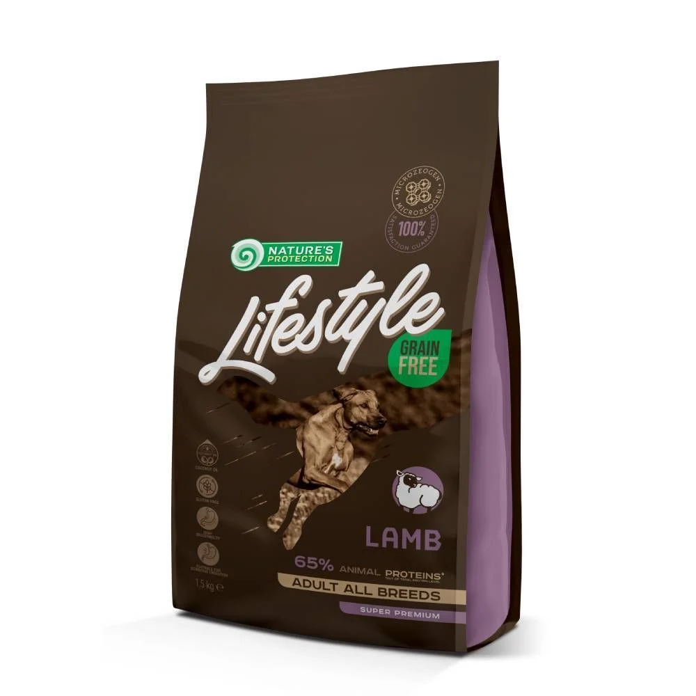 Сухой корм для собак Nature's Protection Lifestyle Grain Free Adult All Breeds 1,5 кг - ягня Сухой корм для собак Nature's Protection Lifestyle Grain Free Adult All Breeds 1,5 кг - ягня