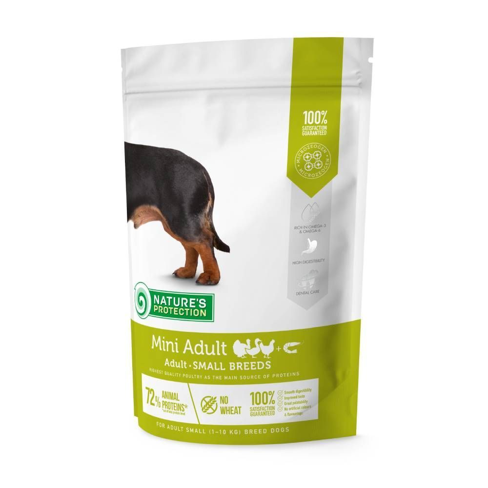 Сухой корм для собак Nature's Protection Mini Adult Small Breeds 500 г - домашняя птица Сухой корм для собак Nature's Protection Mini Adult Small Breeds 500 г - домашняя птица