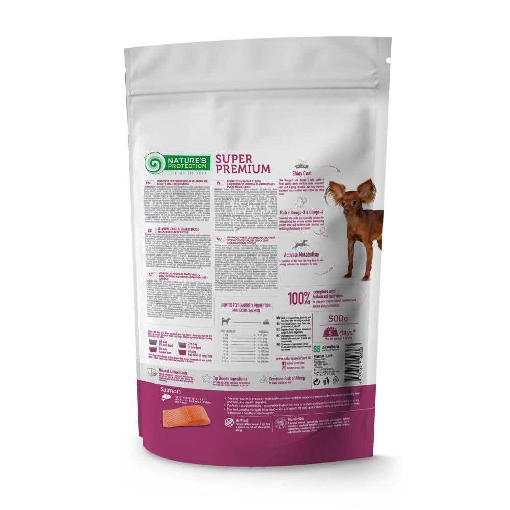 Сухой корм для собак Nature's Protection Mini Extra Small Breeds 500 г - лосось Сухой корм для собак Nature's Protection Mini Extra Small Breeds 500 г - лосось