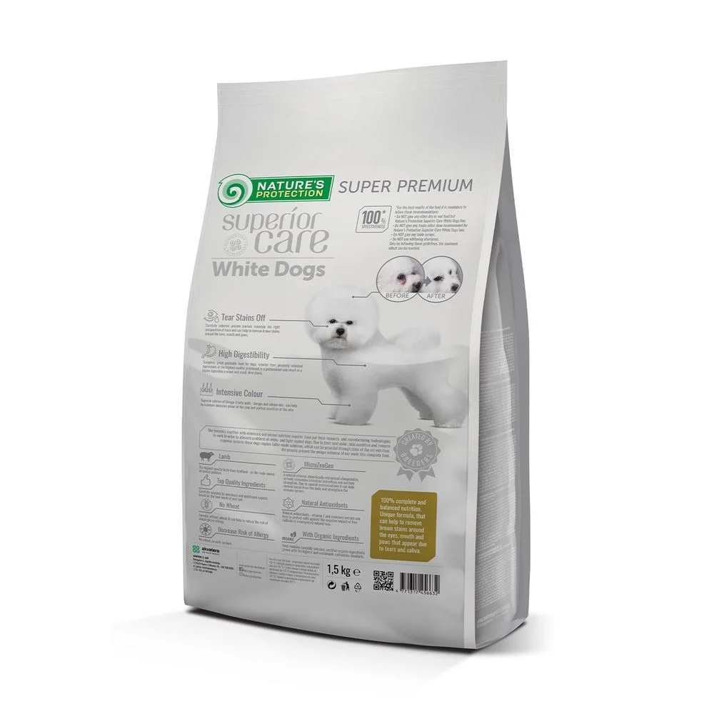 Сухий корм для собак Nature's Protection Superior Care White Dogs Adult Small & Mini Breeds 1,5 кг - ягня