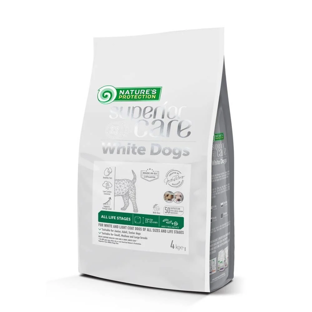 Сухий корм для собак Nature's Protection Superior Care White Dogs All Life Stages 4 кг - комахи