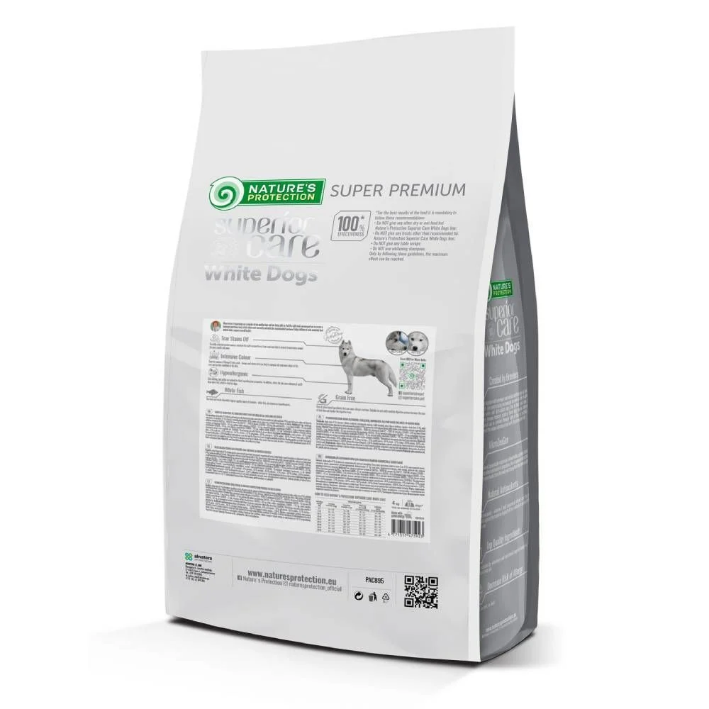 Сухий корм для собак Nature's Protection Superior Care White Dogs Grain Free All Life Stages 4 кг - біла риба